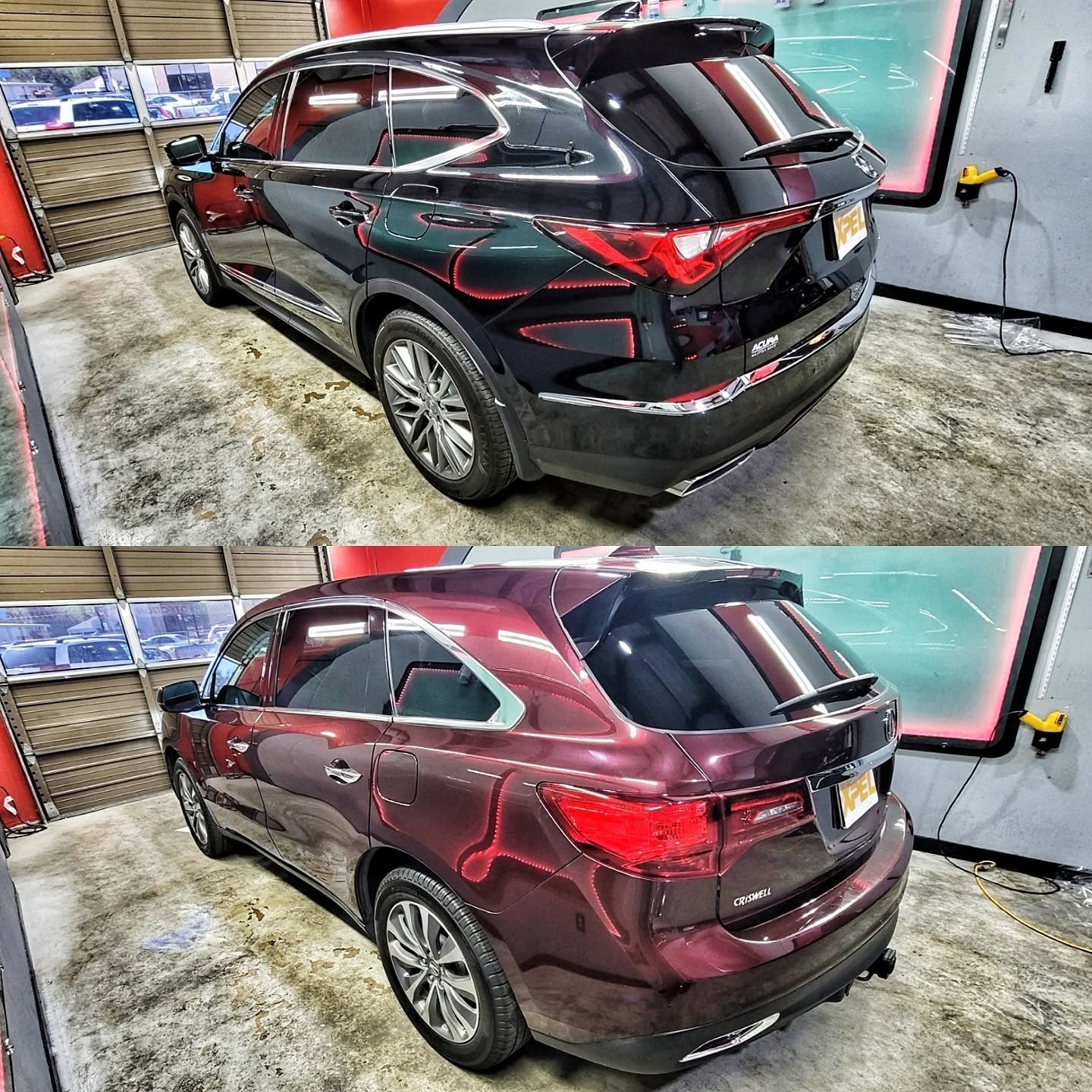 Paint protection film before and after comparison